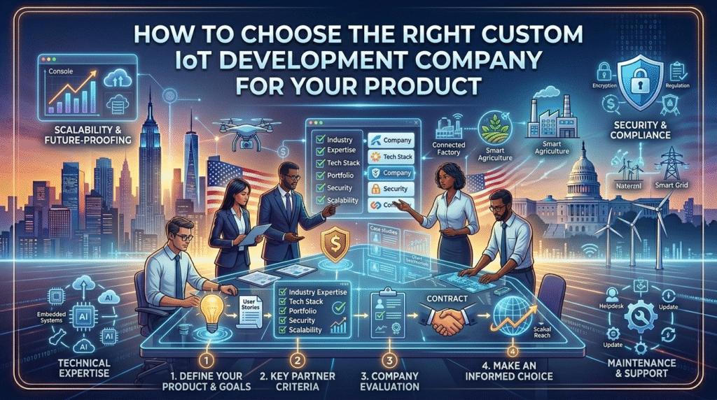 How to choose the right custom IoT development company – blog featured image