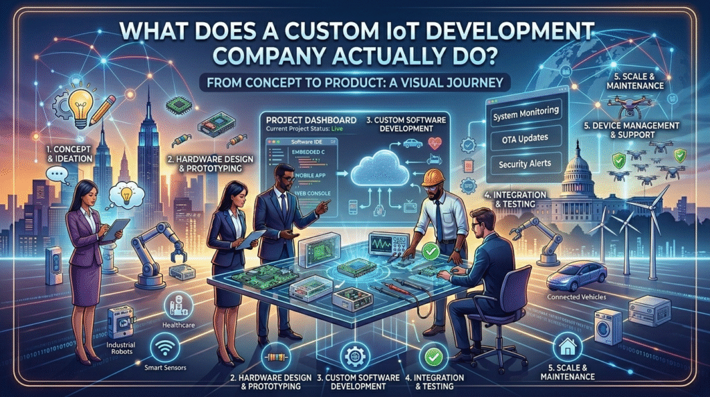 What does a custom IoT development company actually do – blog featured image